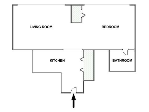 New York Monolocale appartamento - piantina approssimativa dell' appartamento  (NY-17641)