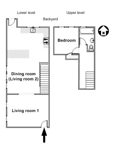 New York 4 Bedroom accommodation bed breakfast - apartment layout  (NY-17649)