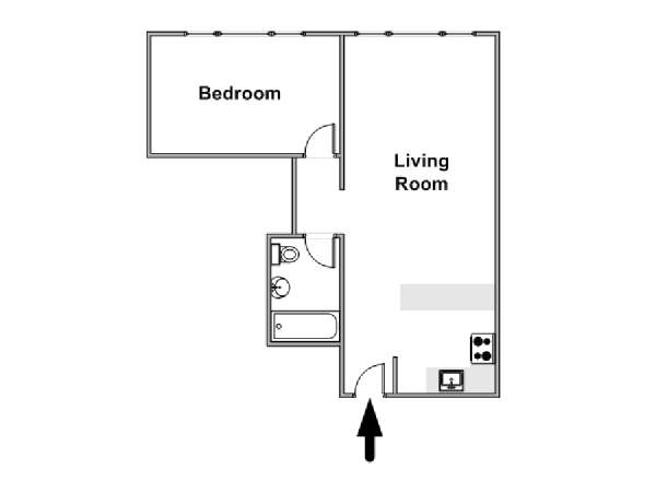 New York 1 Bedroom apartment - apartment layout  (NY-17651)