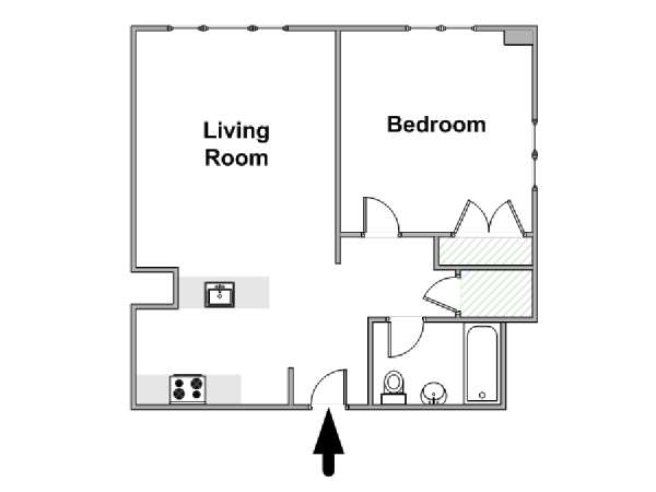 New York 1 Bedroom apartment - apartment layout  (NY-17653)