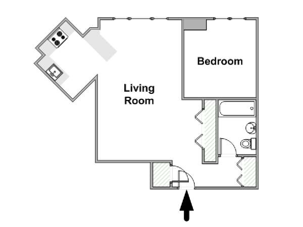 New York 1 Bedroom apartment - apartment layout  (NY-17654)