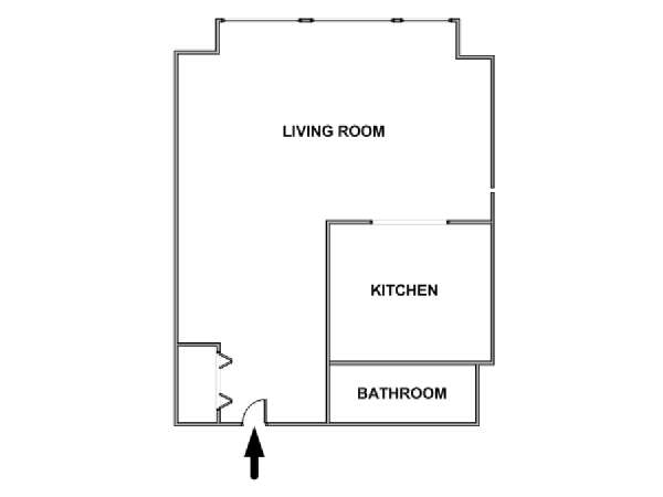 New York Monolocale appartamento - piantina approssimativa dell' appartamento  (NY-17656)