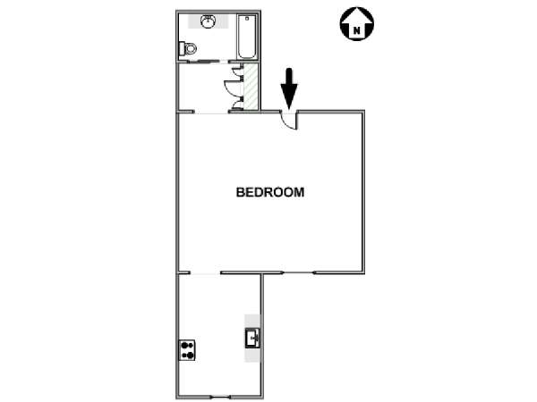 New York Grande monolocale appartamento casa vacanze - piantina approssimativa dell' appartamento  (NY-17657)