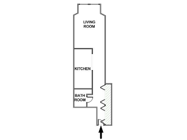 New York Monolocale appartamento - piantina approssimativa dell' appartamento  (NY-17663)