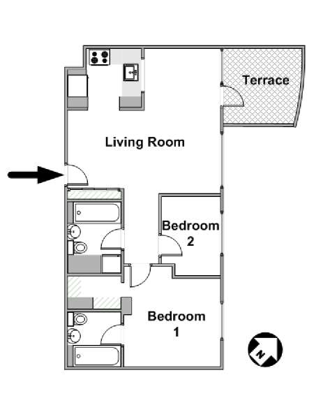 Nueva York 2 Dormitorios apartamento - esquema  (NY-17664)