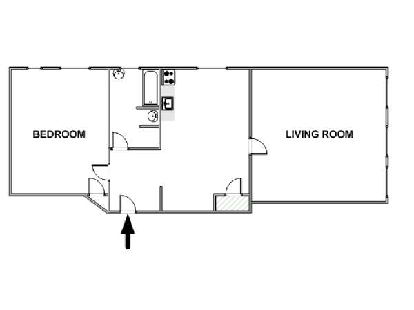 New York 2 Zimmer wohnungsvermietung - layout  (NY-17690)