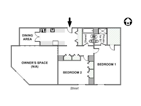 New York T3 logement location appartement - plan schématique  (NY-17693)