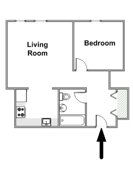 Nueva York 1 Dormitorio apartamento - esquema  (NY-17719)