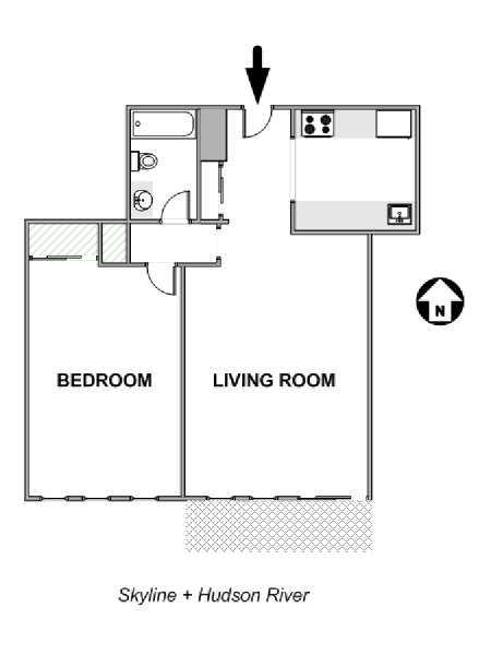 New York 1 Bedroom apartment - apartment layout  (NY-17722)