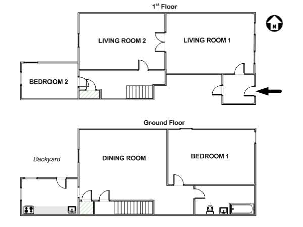 New York 2 Bedroom apartment - apartment layout  (NY-17723)