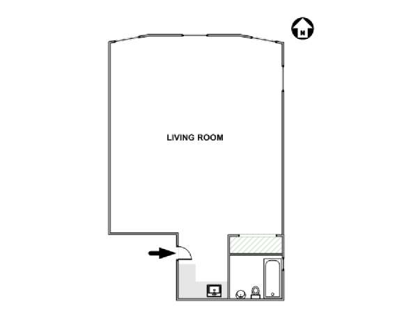 New York Studio T1 logement location appartement - plan schématique  (NY-17728)