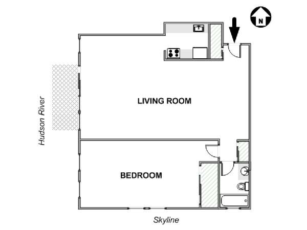 New York 2 Zimmer wohnungsvermietung - layout  (NY-17729)