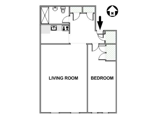 New York 1 Bedroom apartment - apartment layout  (NY-17733)