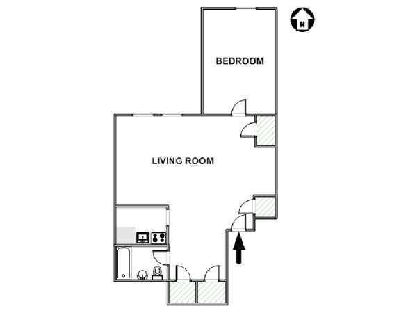 New York 1 Bedroom apartment - apartment layout  (NY-17734)