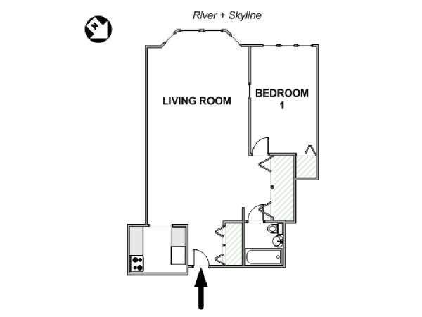 New York 2 Zimmer wohnungsvermietung - layout  (NY-17744)
