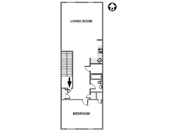 New York 2 Zimmer wohnungsvermietung - layout  (NY-17745)