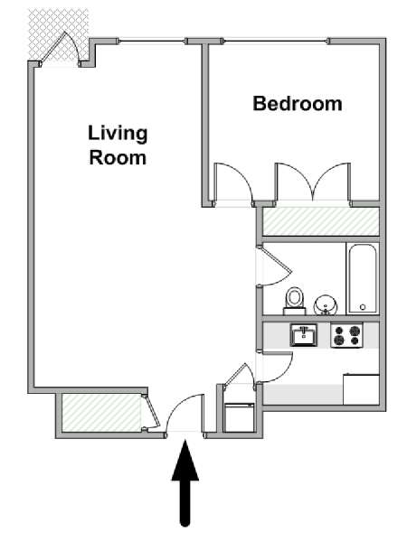 New York T2 logement location appartement - plan sch&eacute;matique  (NY-17749)