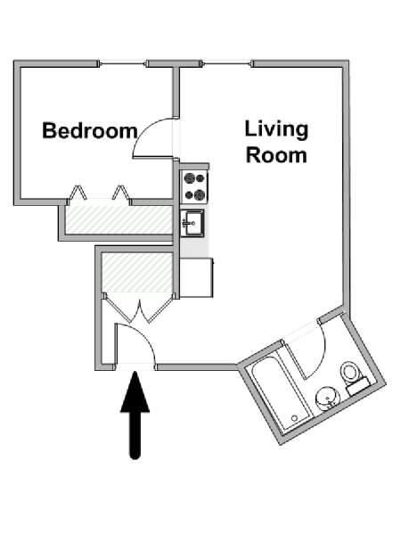 Nueva York 1 Dormitorio apartamento - esquema  (NY-17750)