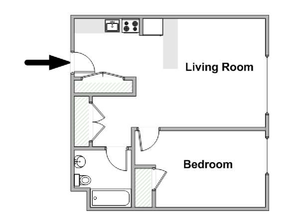 New York T2 logement location appartement - plan sch&eacute;matique  (NY-17754)