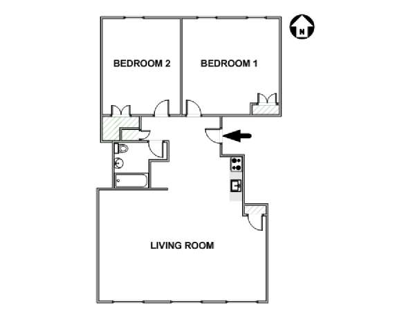 New York 2 Bedroom apartment - apartment layout  (NY-17757)