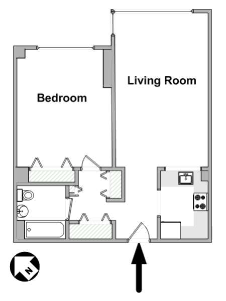 Nueva York 1 Dormitorio apartamento - esquema  (NY-17767)