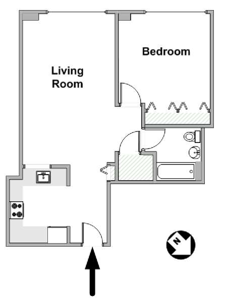 Nueva York 1 Dormitorio apartamento - esquema  (NY-17769)