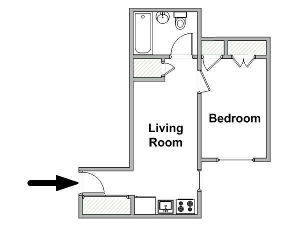 Nueva York 1 Dormitorio apartamento - esquema  (NY-17779)