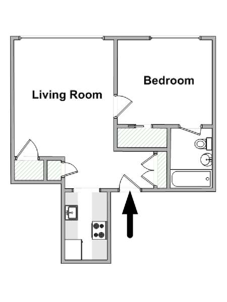 Nueva York 1 Dormitorio apartamento - esquema  (NY-17780)
