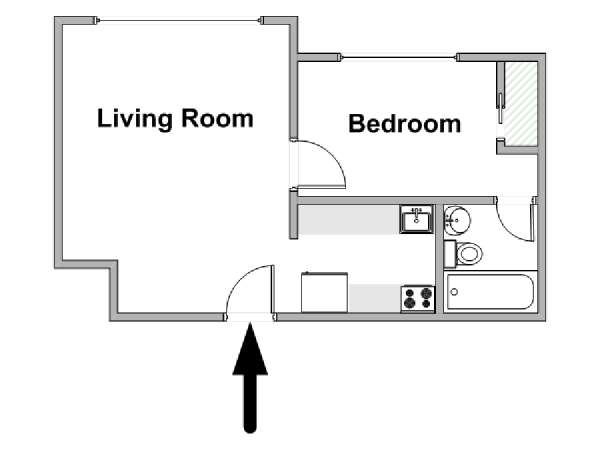 New York T2 logement location appartement - plan sch&eacute;matique  (NY-17787)