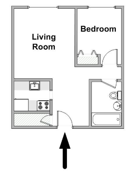 Nueva York 1 Dormitorio apartamento - esquema  (NY-17812)