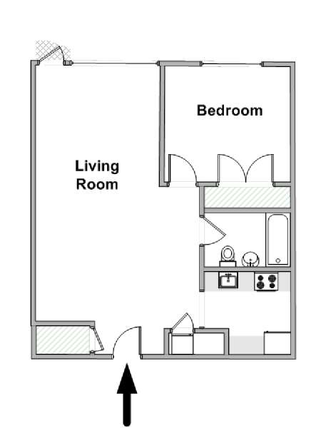New York T2 logement location appartement - plan sch&eacute;matique  (NY-17816)