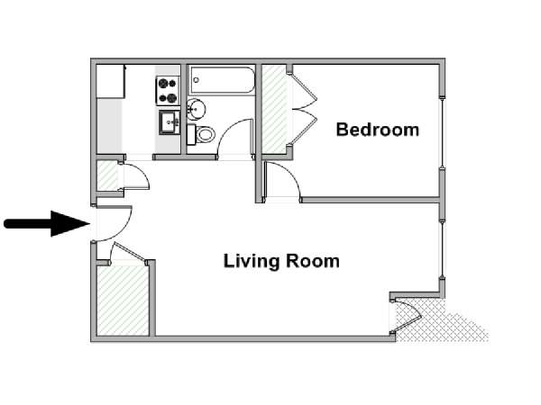 New York 1 Bedroom apartment - apartment layout  (NY-17819)