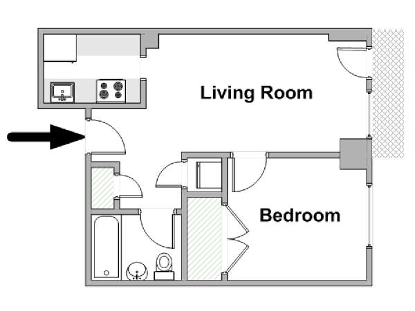 Nueva York 1 Dormitorio apartamento - esquema  (NY-17820)