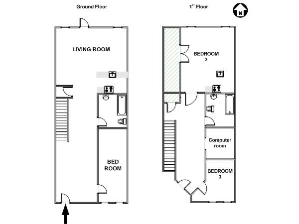 Nueva York 3 Dormitorios - Dúplex apartamento - esquema  (NY-17828)