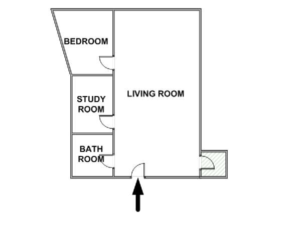 New York 1 Bedroom apartment - apartment layout  (NY-17831)