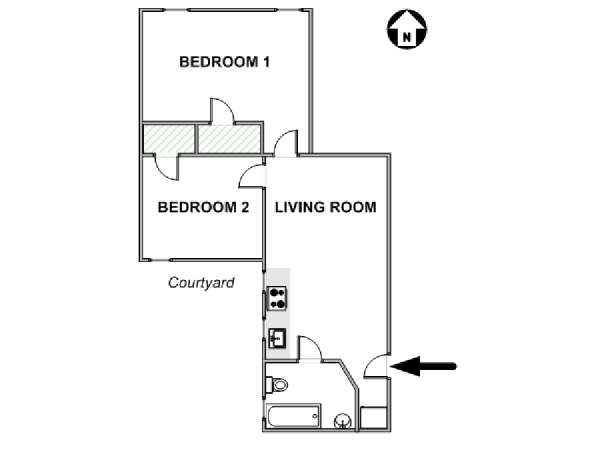 New York 2 Zimmer wohnungsvermietung - layout  (NY-17838)