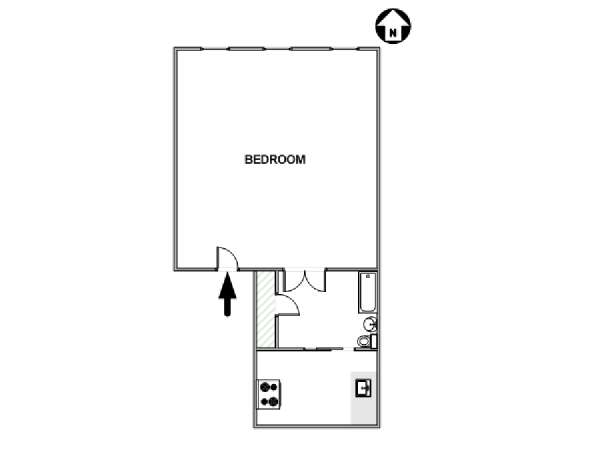 New York Monolocale appartamento - piantina approssimativa dell' appartamento  (NY-17852)