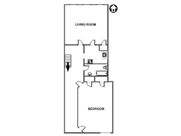 New York 2 Zimmer wohnungsvermietung - layout  (NY-17854)