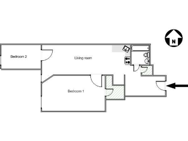 New York 2 Bedroom apartment - apartment layout  (NY-17864)