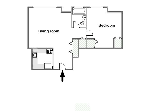 New York 1 Bedroom apartment - apartment layout  (NY-17893)