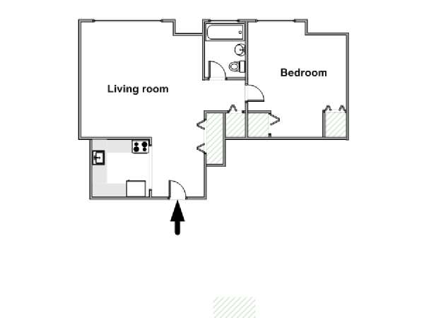 New York 2 Zimmer wohnungsvermietung - layout  (NY-17893)