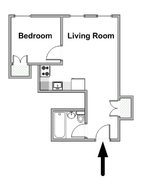 Nueva York 1 Dormitorio apartamento - esquema  (NY-17907)
