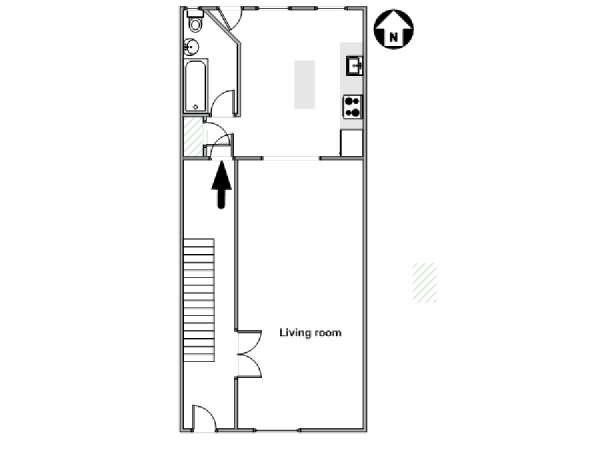 New York Monolocale appartamento - piantina approssimativa dell' appartamento  (NY-17925)