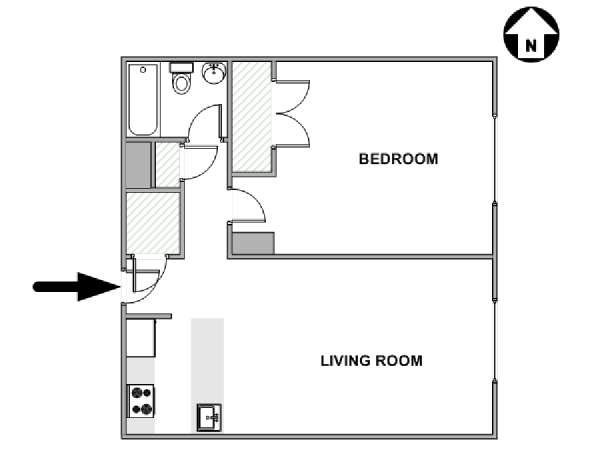 New York 1 Bedroom apartment - apartment layout  (NY-17926)