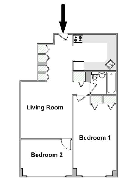 Nueva York 2 Dormitorios apartamento - esquema  (NY-17933)