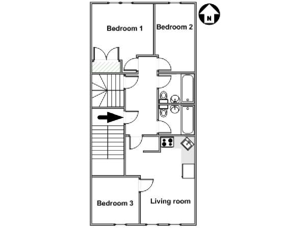 New York T4 logement location appartement - plan schématique  (NY-17948)