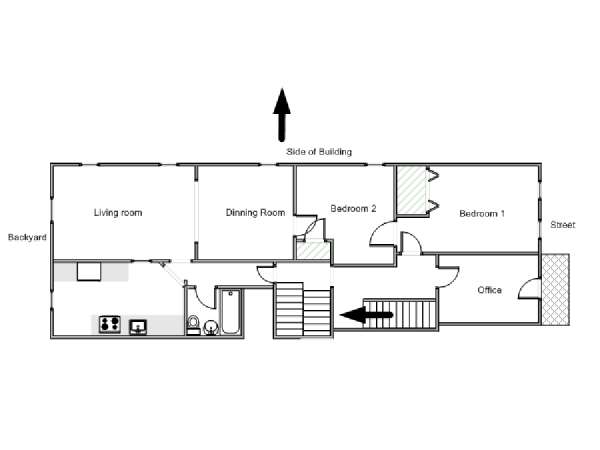 New York T3 - Duplex logement location appartement - plan schématique  (NY-17952)