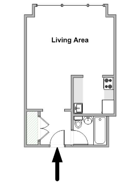 New York Studio apartment - apartment layout  (NY-17963)