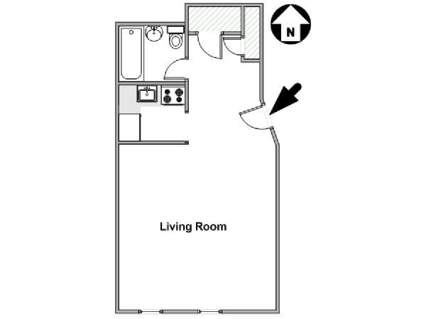 New York Studio T1 logement location appartement - plan schématique  (NY-17990)