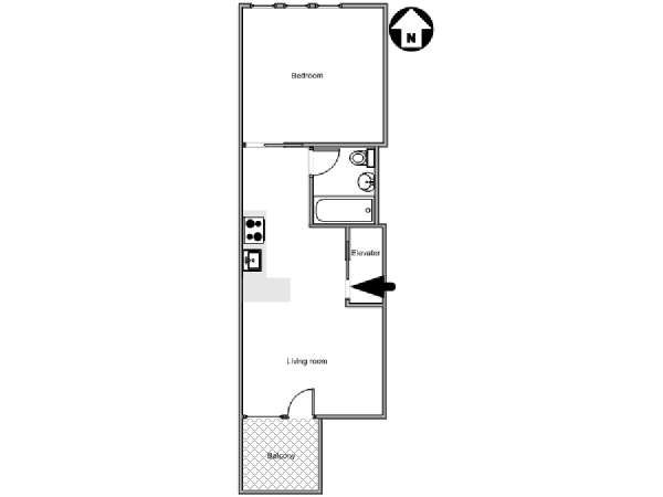 New York T2 logement location appartement - plan schématique  (NY-18016)
